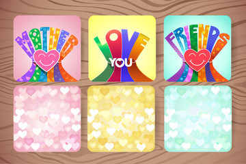 Obraz premium Set of three Valentines Day