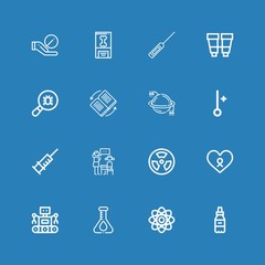 Editable 16 science icons for web and mobile