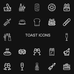 Editable 22 toast icons for web and mobile