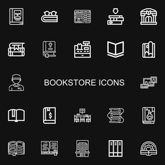 Editable 22 bookstore icons for web and mobile