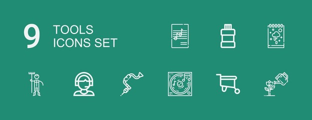 Editable 9 tools icons for web and mobile