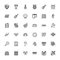 Editable 36 drum icons for web and mobile