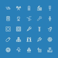 Editable 25 plug icons for web and mobile