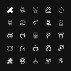 Editable 25 girl icons for web and mobile