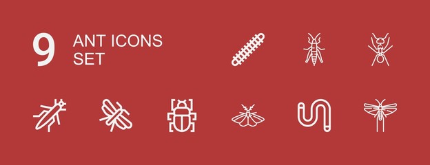 Editable 9 ant icons for web and mobile