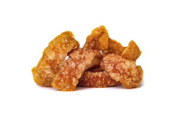 Pork snack on a white background.