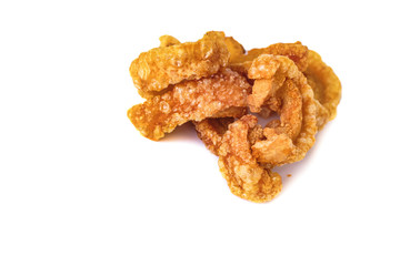 Pork snack on a white background.