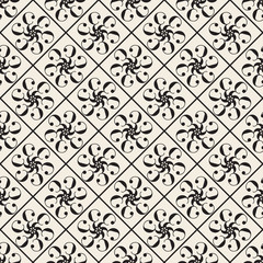 seamless classic flower pattern background in grid line