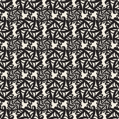seamless monochrome abstract flower and leave pattern background