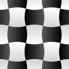 3D Curve Tile Seamless Pattern Black&White_001