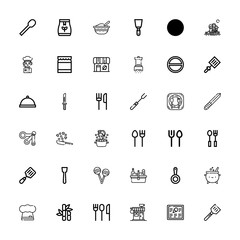 Editable 36 spoon icons for web and mobile
