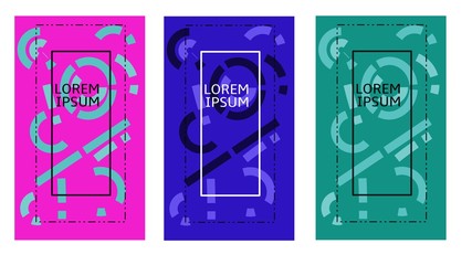 set of vector cover book template 