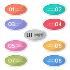 Beautiful user interface ellipse button set