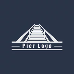 Rolgordijnen pier logo design vector  © PranajaArt