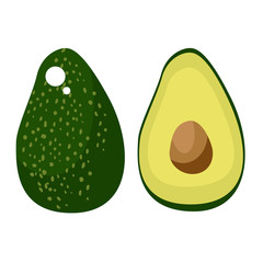 Avocado. Illustration for backgrounds, card, posters, banners, textile prints, cover, web design. Eat healthy. Vector icons.