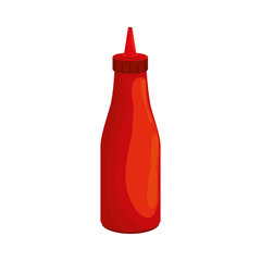 delicious sauce in bottle isolated icon