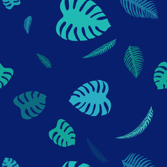 Obraz premium Seamless pattern. Illustration for backgrounds, card, posters, banners, Monstera textile prints, cover, web design. Eat healthy. Vector icons.