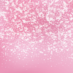 White heart love confettis. Valentine's day gradie