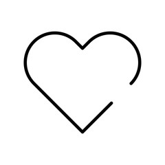 cute heart love line style isolated icon