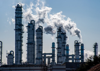 Scenes of releasing harmful gases from factories