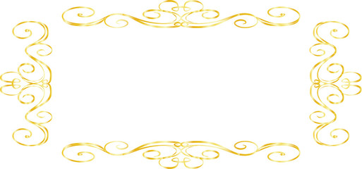 Gold Horizontal rectangular antique pattern frame