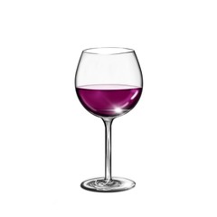 Wine glass with red wine for cafes or restaurants menu. Realistic art illustration isolated on white background 