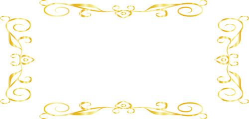 Gold Horizontal rectangular antique pattern frame