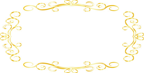 Gold Horizontal rectangular antique pattern frame