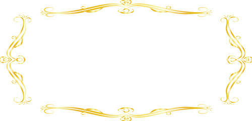 Gold Horizontal rectangular antique pattern frame