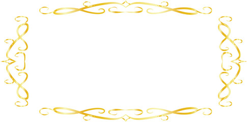 Gold Horizontal rectangular antique pattern frame