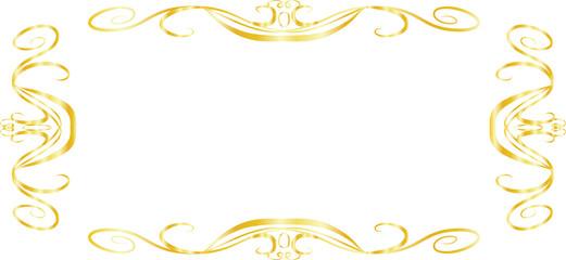 Gold Horizontal rectangular antique pattern frame