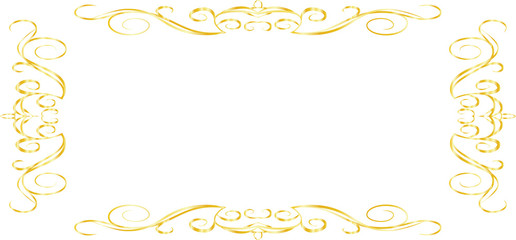 Gold Horizontal rectangular antique pattern frame