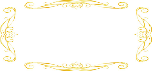 Gold Horizontal rectangular antique pattern frame