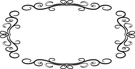 Horizontal rectangular antique pattern frame