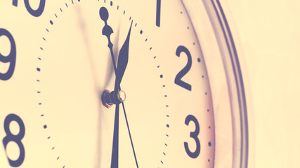 wall clock isolated on the white background, vintage image