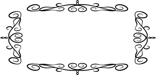 Horizontal rectangular antique pattern frame