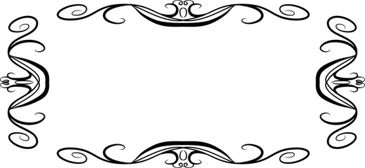 Horizontal rectangular antique pattern frame