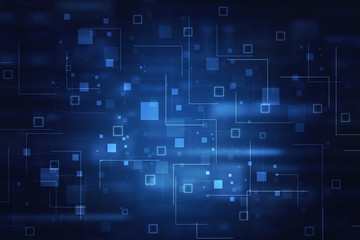 2d illustration Abstract futuristic electronic circuit technology background