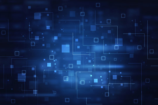 2d illustration Abstract futuristic electronic circuit technology background
