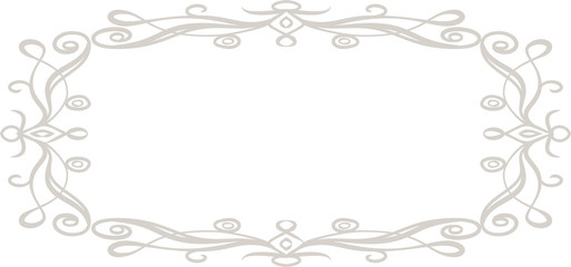White Horizontal rectangular antique pattern frame