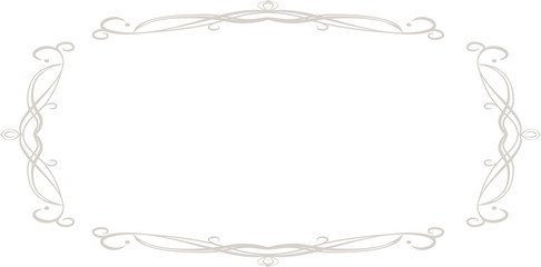 White Horizontal rectangular antique pattern frame