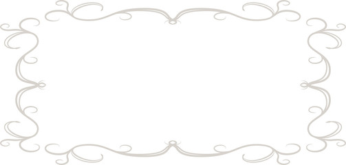 White Horizontal rectangular antique pattern frame