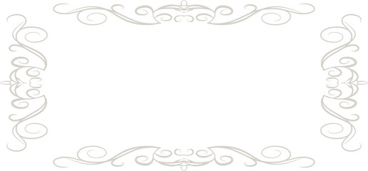 White Horizontal rectangular antique pattern frame