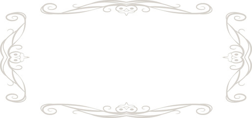 White Horizontal rectangular antique pattern frame