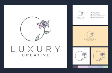 Flower logo and business card design