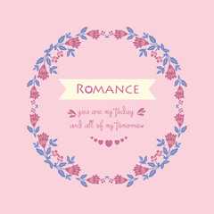Beautiful pink wreath frame Design, for elegant and romance invitation card decor. Vector