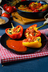 Peppers with spelled, sheep's cheese filling