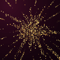 Gold stars luxury sparkling confetti. Scattered sm