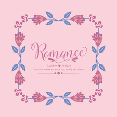 Beautiful pink wreath frame Design, for elegant and romance invitation card decor. Vector