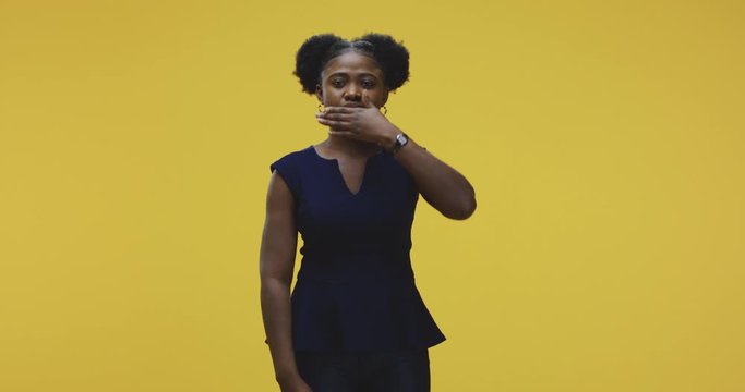 Woman changing facial expressions